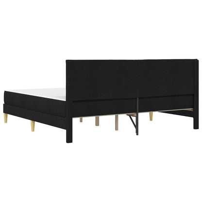 Bed Frame with Mattress Black 180 x 200 cm Fabric