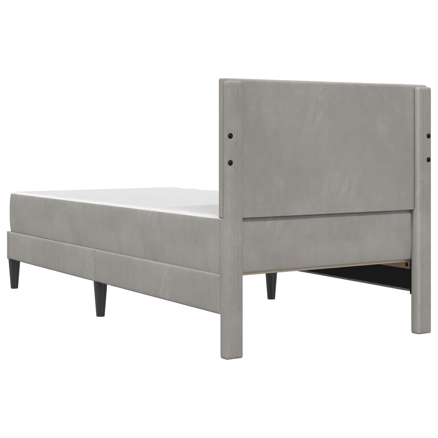 Bed Frame with Mattress Light Grey 90 x 190 cm Velvet