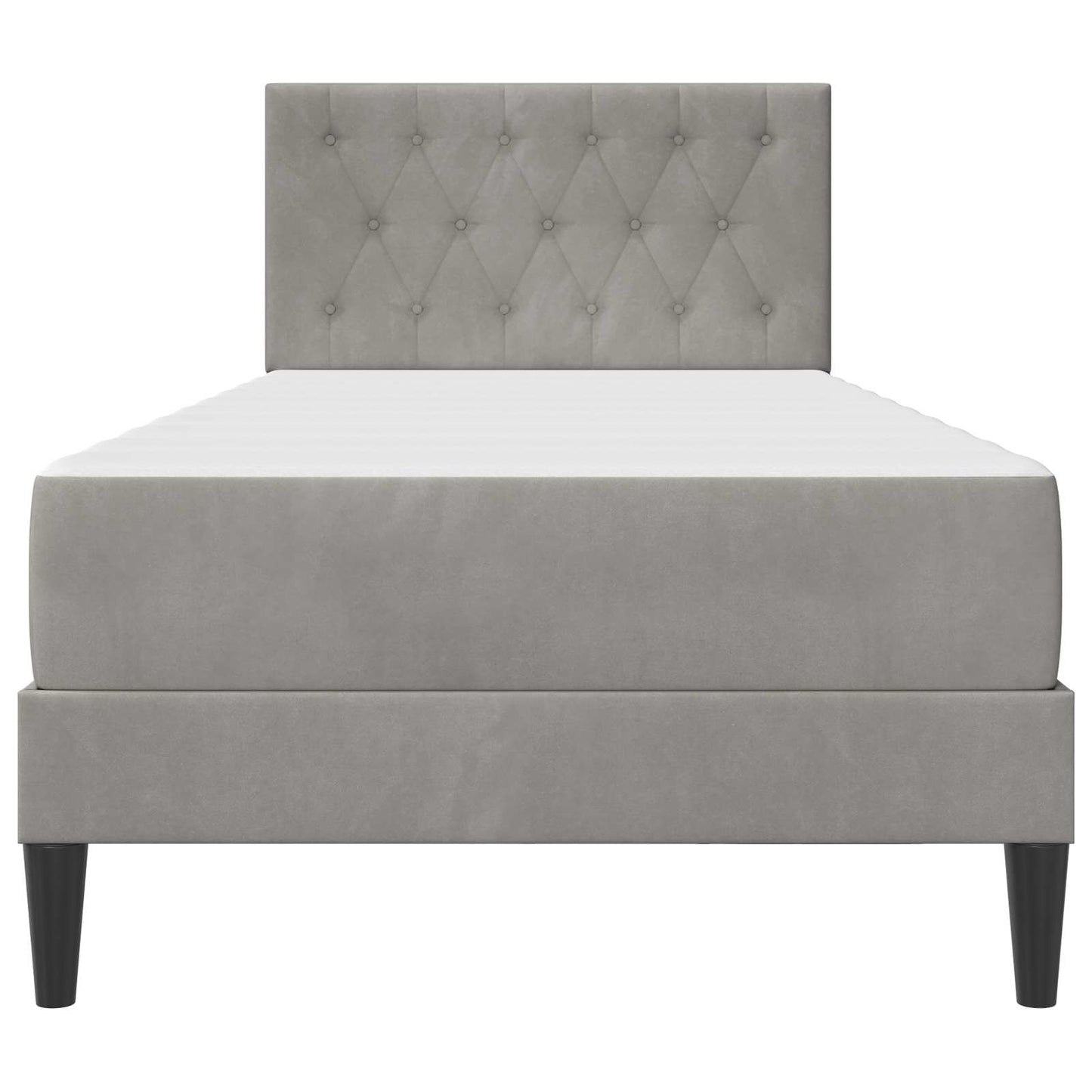 Bed Frame with Mattress Light Grey 90 x 190 cm Velvet