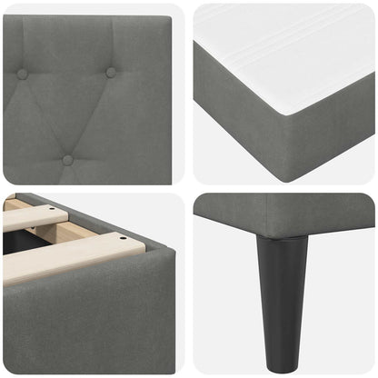 Bed Frame with Mattress Dark Grey 90 x 190 cm Velvet