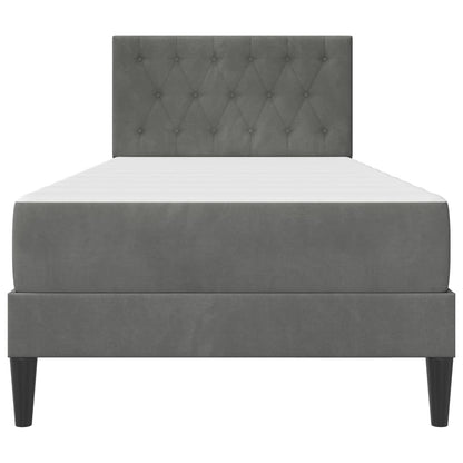 Bed Frame with Mattress Dark Grey 90 x 190 cm Velvet