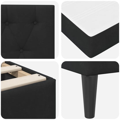 Bed Frame with Mattress with Headboard Black 90 x 190 cm Velvet