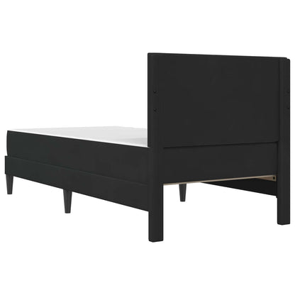 Bed Frame with Mattress with Headboard Black 90 x 190 cm Velvet