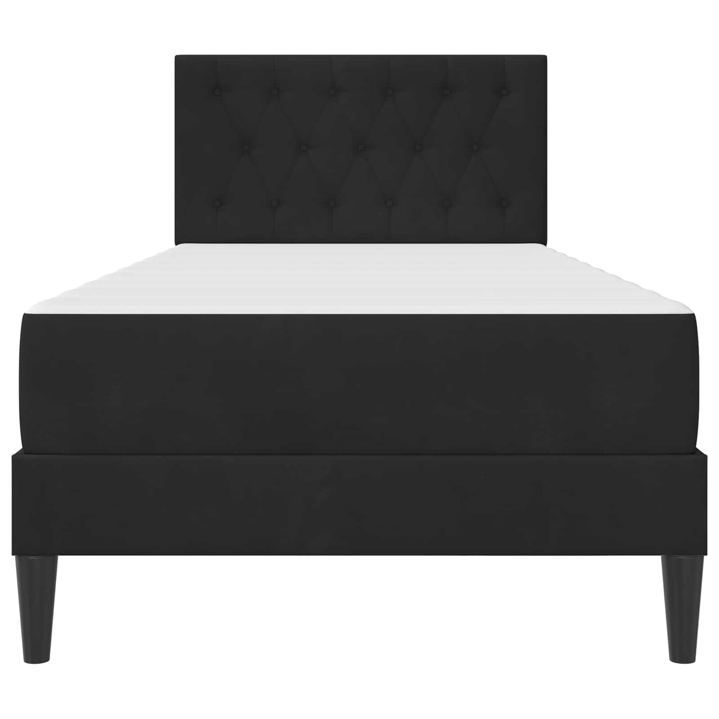 Bed Frame with Mattress with Headboard Black 90 x 190 cm Velvet