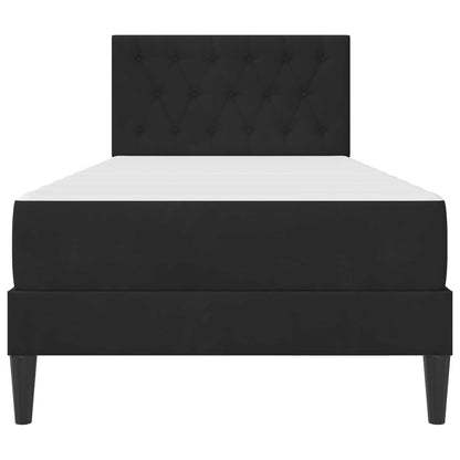 Bed Frame with Mattress with Headboard Black 90 x 190 cm Velvet