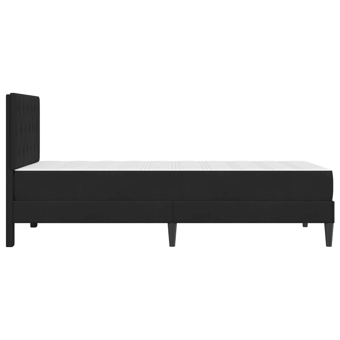 Bed Frame with Mattress with Headboard Black 90 x 190 cm Velvet