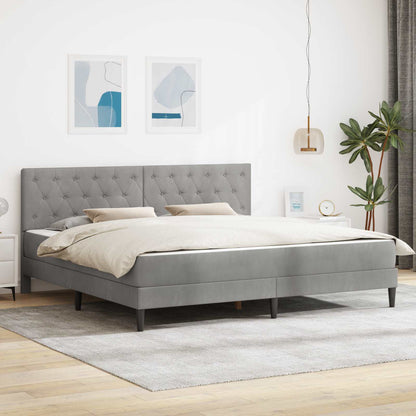 Bed Frame with Mattress Light Grey 180 x 200 cm Velvet