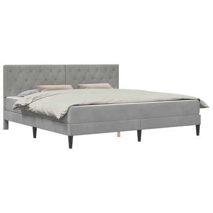 Bed Frame with Mattress Light Grey 180 x 200 cm Velvet