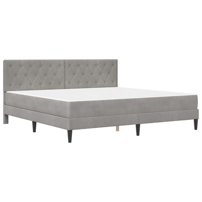 Bed Frame with Mattress Light Grey 180 x 200 cm Velvet