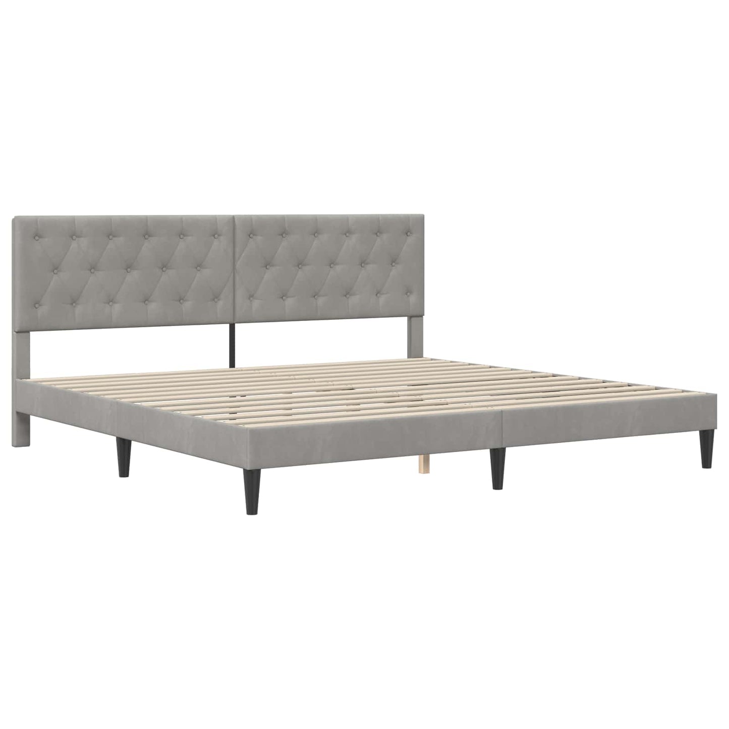 Bed Frame with Mattress Light Grey 180 x 200 cm Velvet