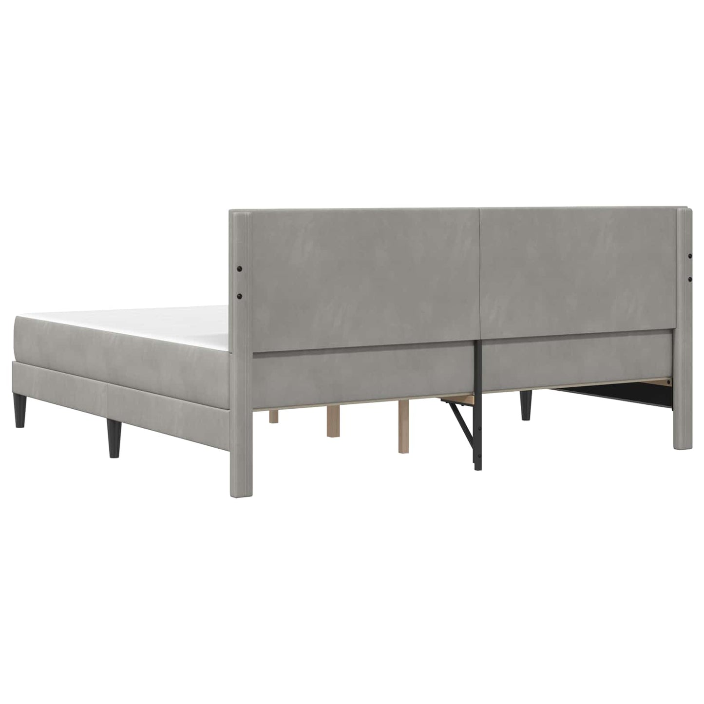 Bed Frame with Mattress Light Grey 180 x 200 cm Velvet