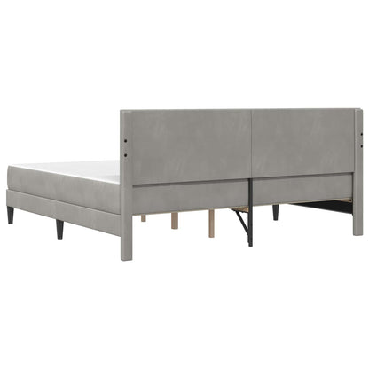 Bed Frame with Mattress Light Grey 180 x 200 cm Velvet