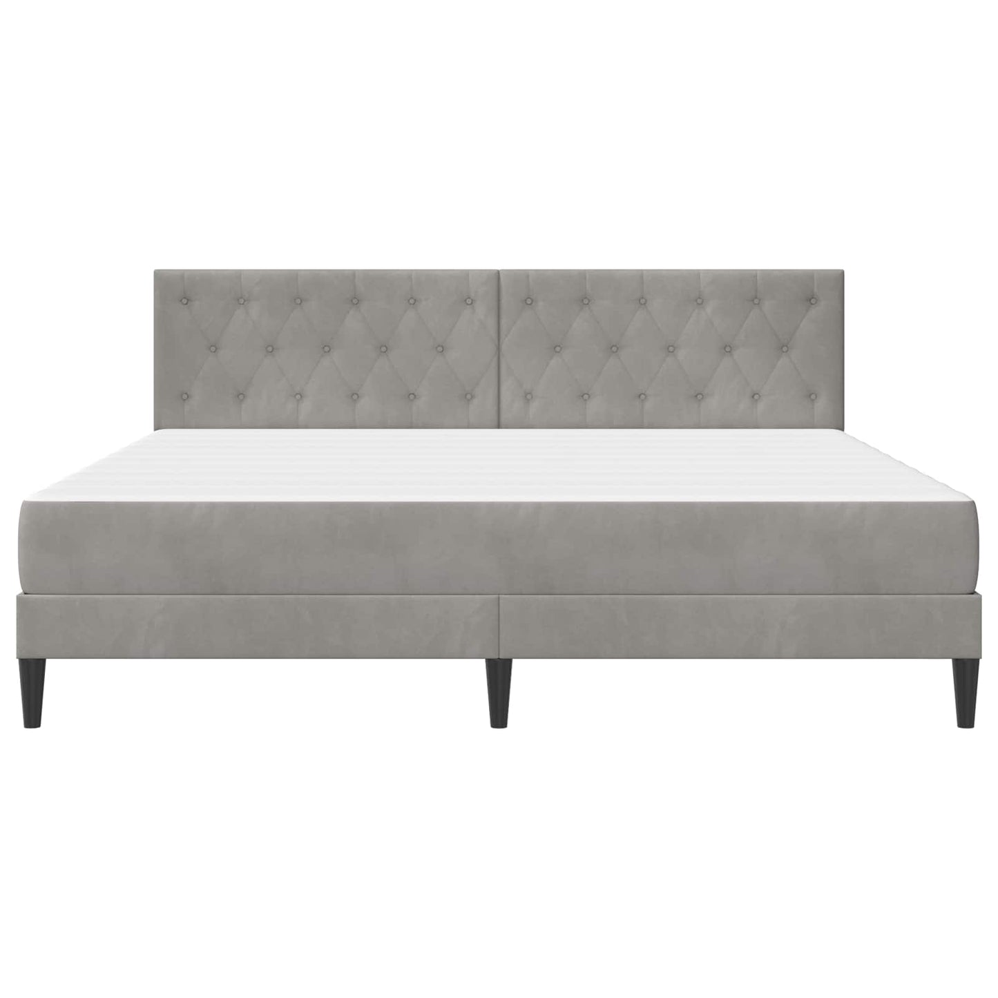 Bed Frame with Mattress Light Grey 180 x 200 cm Velvet