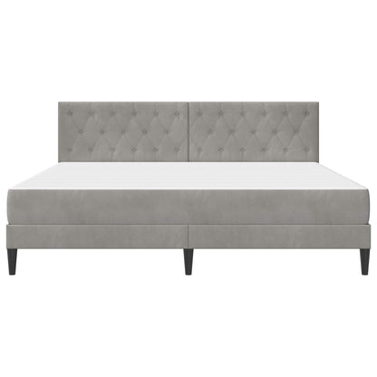 Bed Frame with Mattress Light Grey 180 x 200 cm Velvet