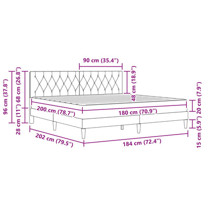 Bed Frame with Mattress Light Grey 180 x 200 cm Velvet
