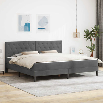 Bed Frame with Mattress Dark Grey 180 x 200 cm Velvet