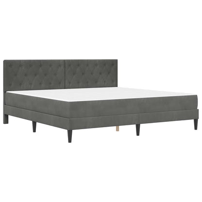 Bed Frame with Mattress Dark Grey 180 x 200 cm Velvet