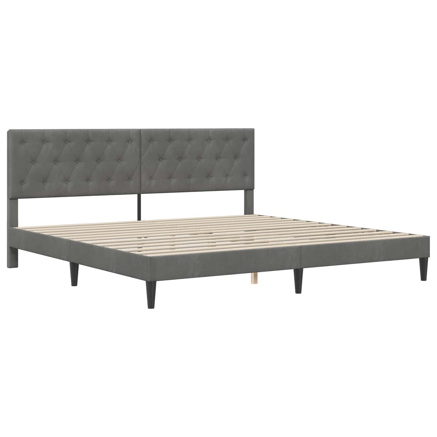 Bed Frame with Mattress Dark Grey 180 x 200 cm Velvet