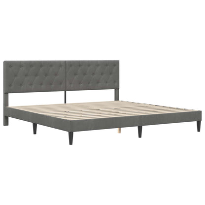 Bed Frame with Mattress Dark Grey 180 x 200 cm Velvet
