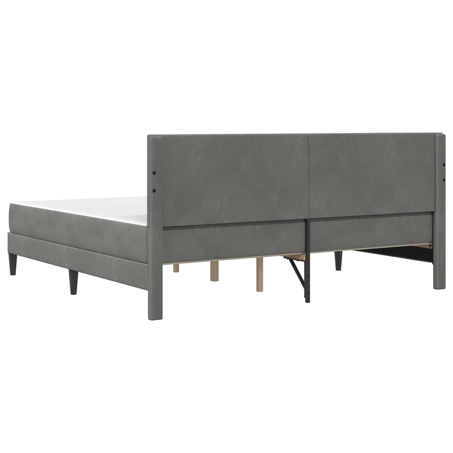 Bed Frame with Mattress Dark Grey 180 x 200 cm Velvet