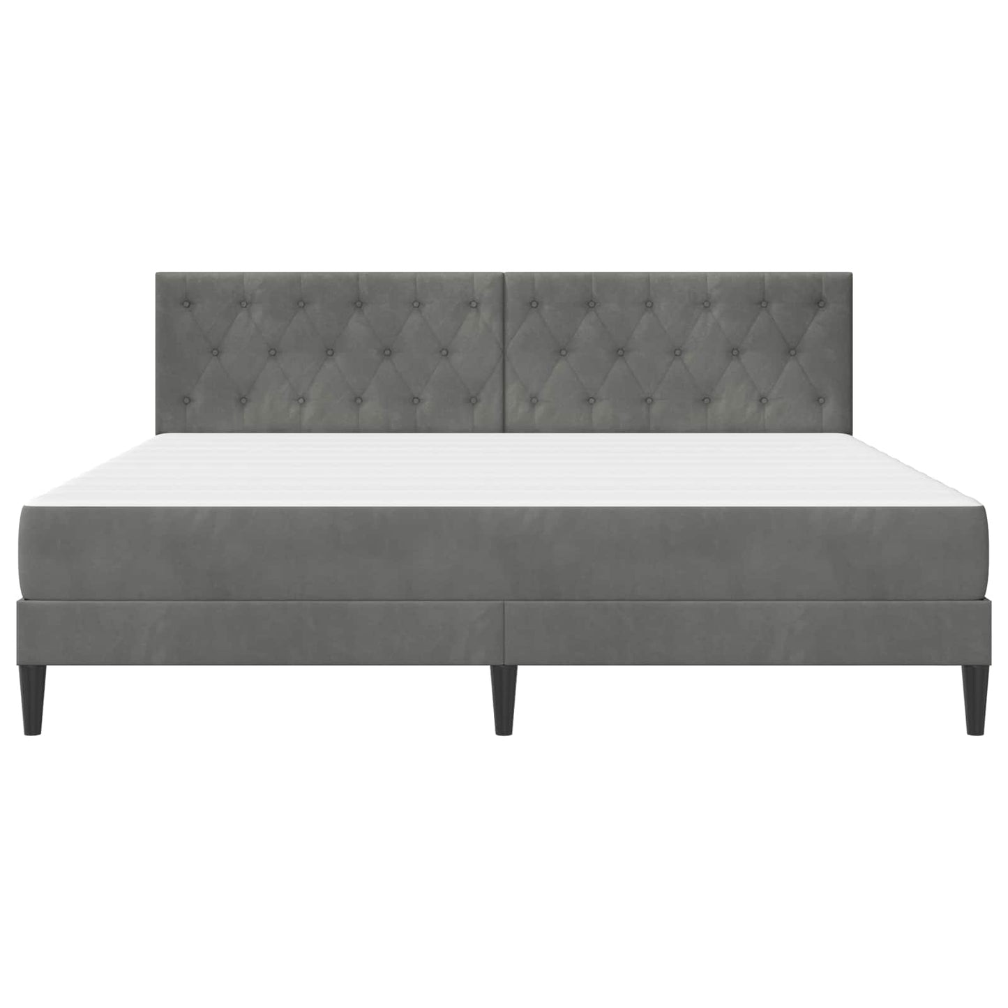 Bed Frame with Mattress Dark Grey 180 x 200 cm Velvet