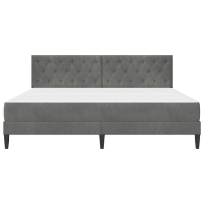 Bed Frame with Mattress Dark Grey 180 x 200 cm Velvet