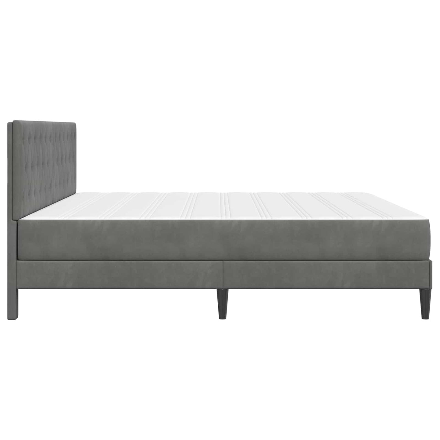 Bed Frame with Mattress Dark Grey 180 x 200 cm Velvet