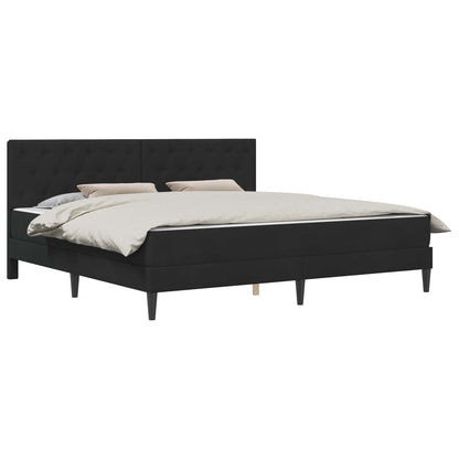 Bed Frame with Mattress Black 180 x 200 cm Velvet