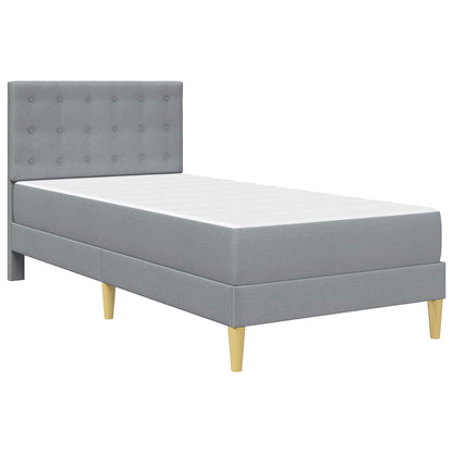 Bed Frame with Mattress Light Grey 90 x 190 cm Fabric
