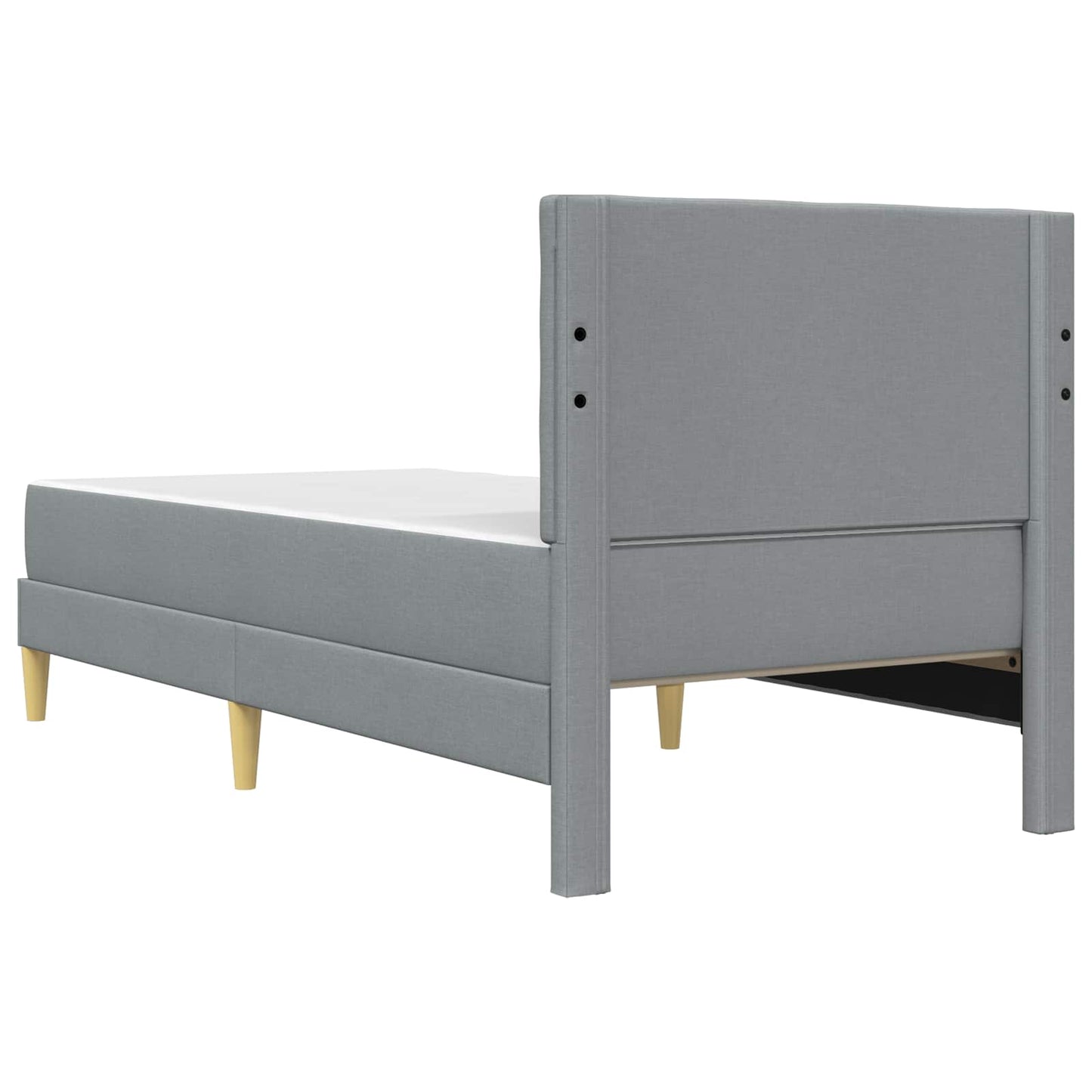 Bed Frame with Mattress Light Grey 90 x 190 cm Fabric