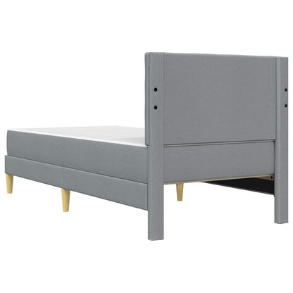 Bed Frame with Mattress Light Grey 90 x 190 cm Fabric