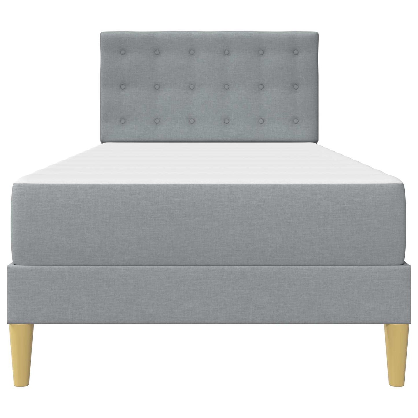 Bed Frame with Mattress Light Grey 90 x 190 cm Fabric