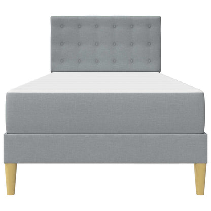 Bed Frame with Mattress Light Grey 90 x 190 cm Fabric