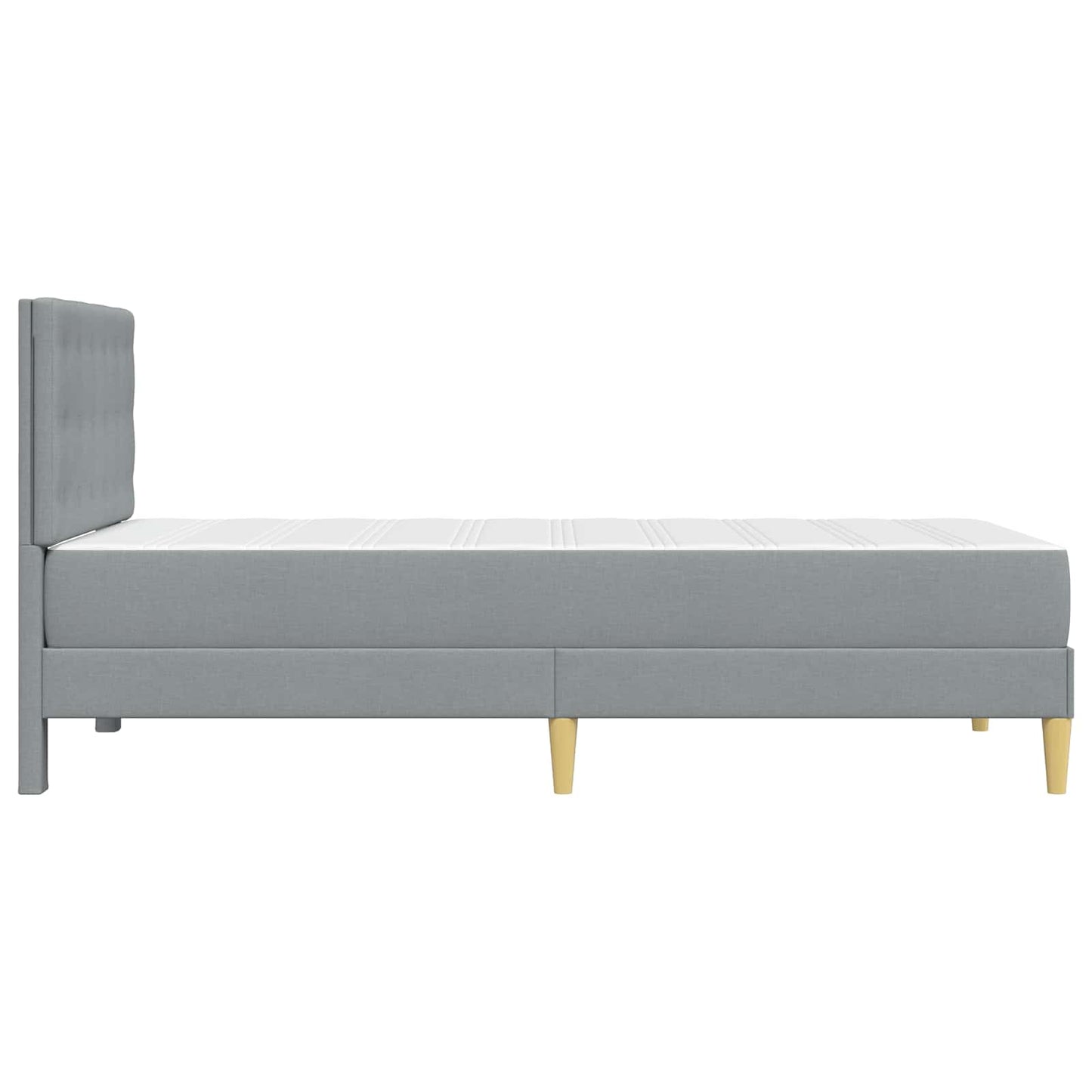 Bed Frame with Mattress Light Grey 90 x 190 cm Fabric