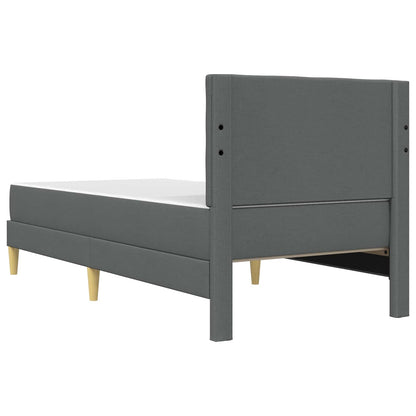 Bed Frame with Mattress Dark Grey 90 x 190 cm Fabric