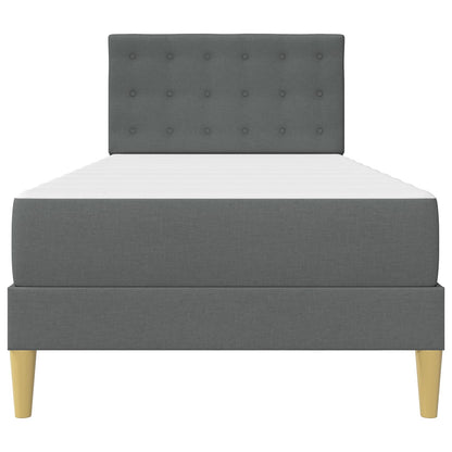 Bed Frame with Mattress Dark Grey 90 x 190 cm Fabric