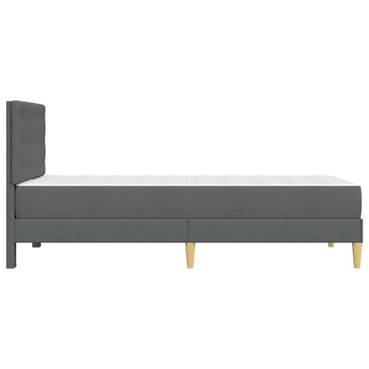 Bed Frame with Mattress Dark Grey 90 x 190 cm Fabric