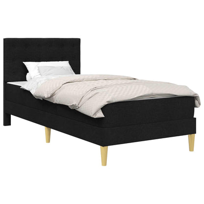 Bed Frame with Mattress with Headboard Black 90 x 190 cm Fabric