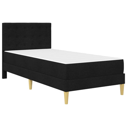 Bed Frame with Mattress with Headboard Black 90 x 190 cm Fabric