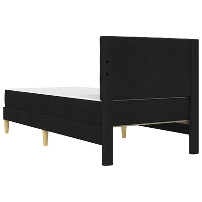 Bed Frame with Mattress with Headboard Black 90 x 190 cm Fabric