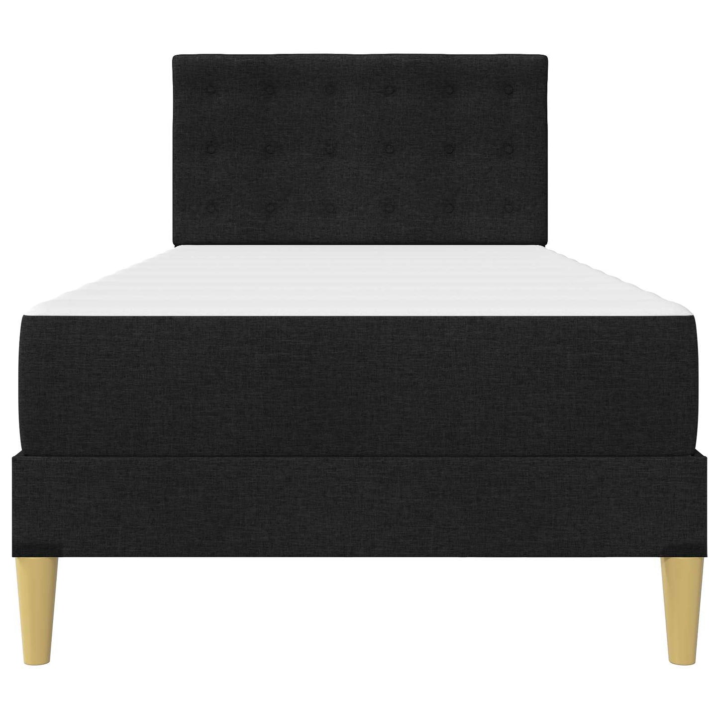 Bed Frame with Mattress with Headboard Black 90 x 190 cm Fabric