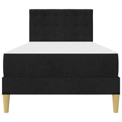Bed Frame with Mattress with Headboard Black 90 x 190 cm Fabric