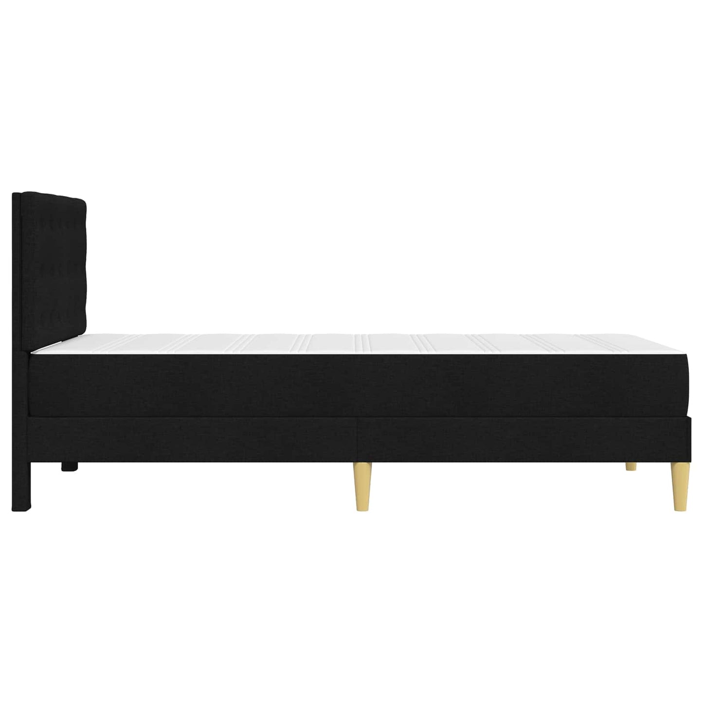 Bed Frame with Mattress with Headboard Black 90 x 190 cm Fabric