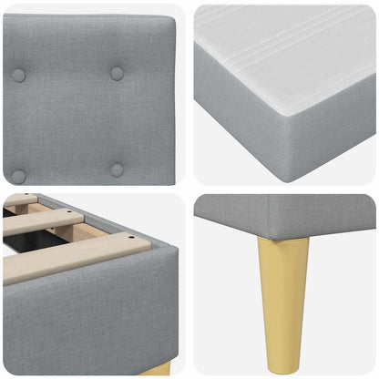 Bed Frame with Mattress Light Grey 180 x 200 cm Fabric