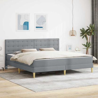 Bed Frame with Mattress Light Grey 180 x 200 cm Fabric