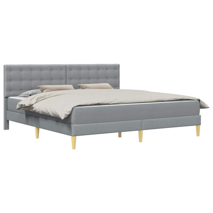 Bed Frame with Mattress Light Grey 180 x 200 cm Fabric