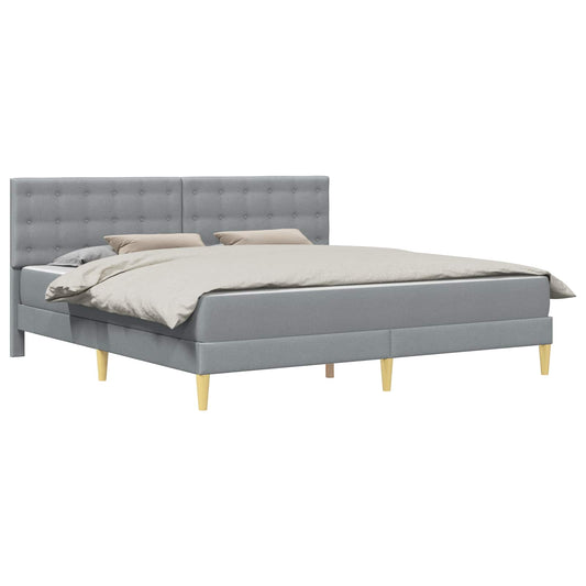 Bed Frame with Mattress Light Grey 180 x 200 cm Fabric