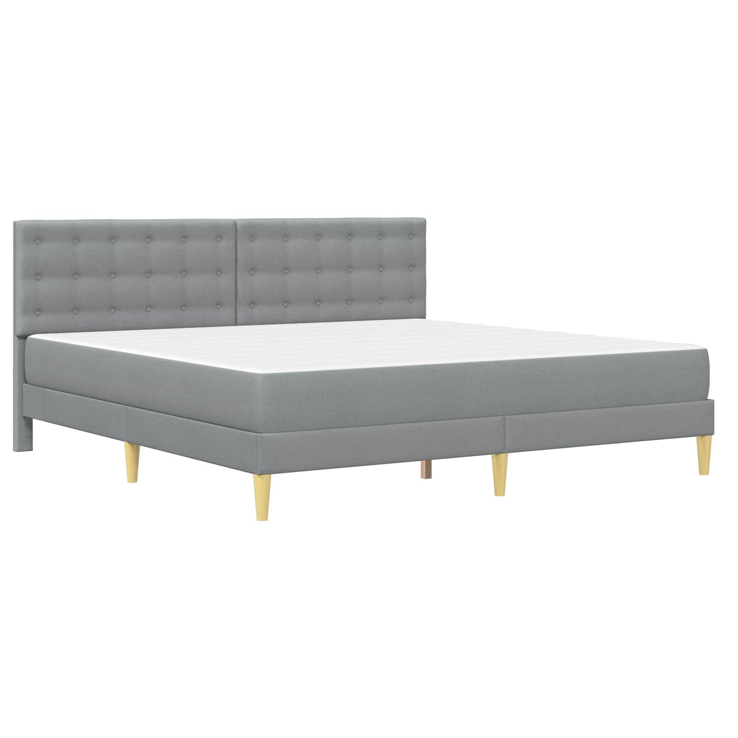 Bed Frame with Mattress Light Grey 180 x 200 cm Fabric