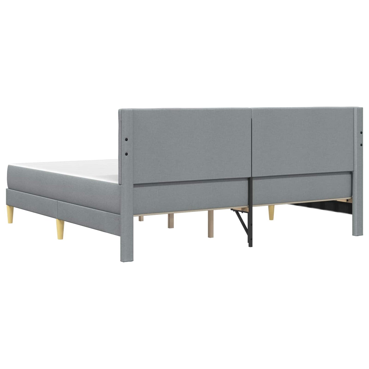 Bed Frame with Mattress Light Grey 180 x 200 cm Fabric