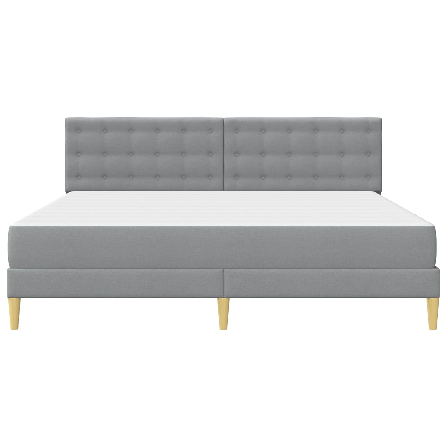 Bed Frame with Mattress Light Grey 180 x 200 cm Fabric